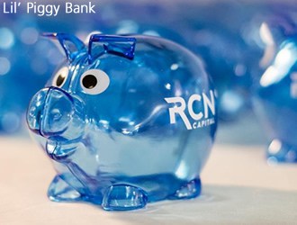 Blue transparent pig piggy bank